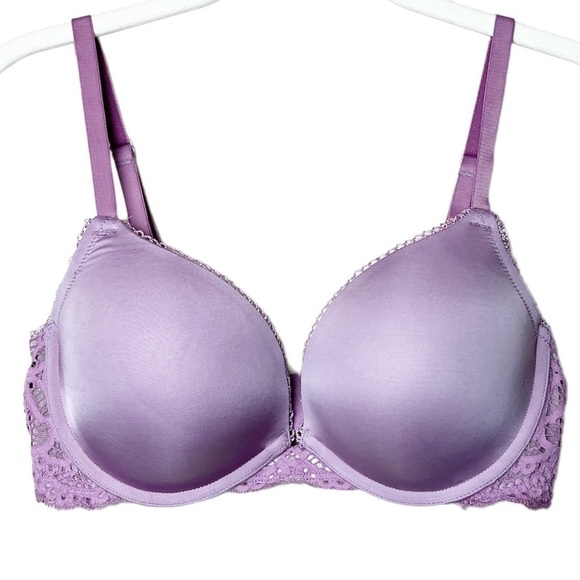 Victoria’s Secret Dream Angels Push-up Bra 34D underwire lavender purple lace - Picture 1 of 9